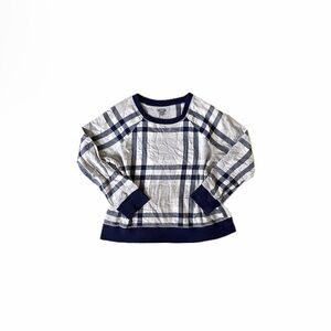 Aerie Aéropostale Navy Blue & Grey Plaid Sweatshirt, Women’s Large (12-14)